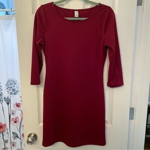 Maroon ponte knit shift dress | Old Navy